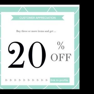 20% off three or more!